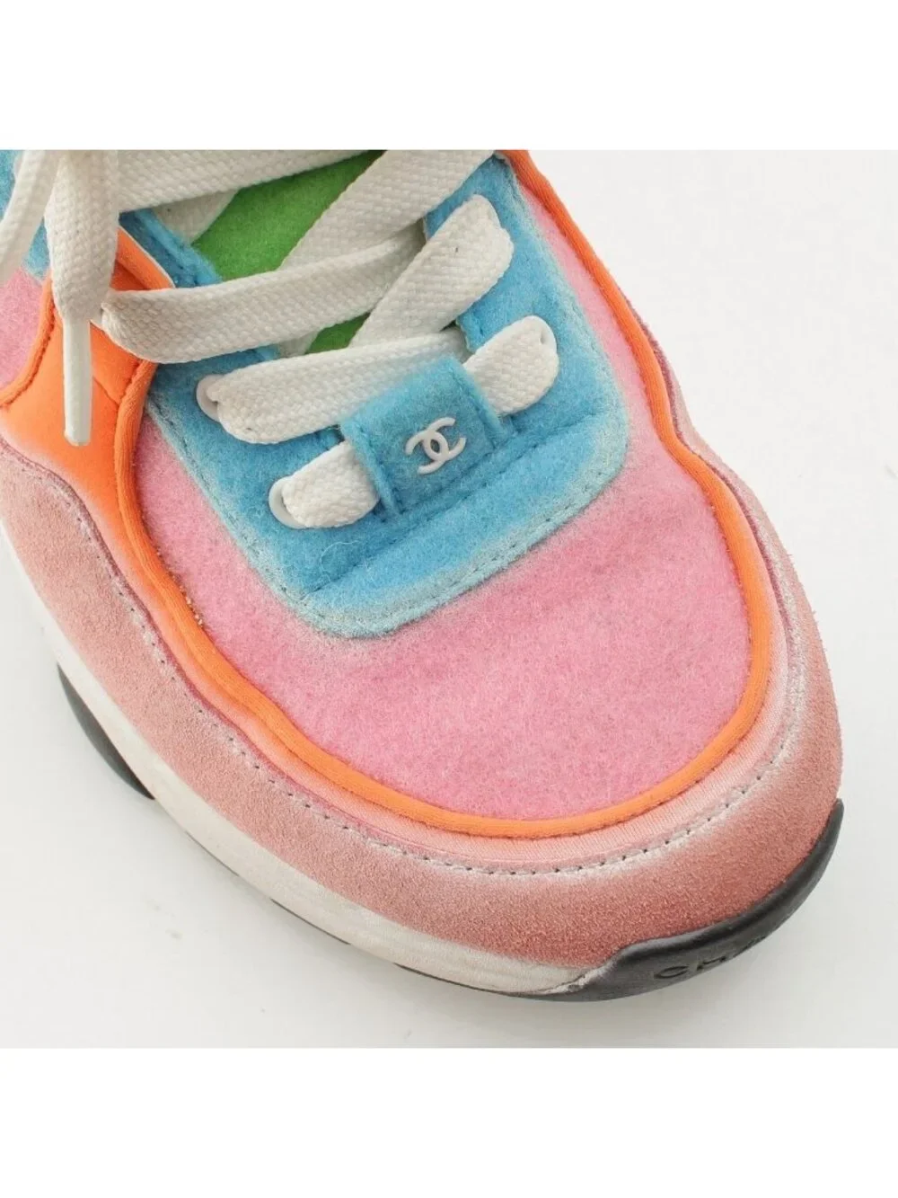 Chanel Suede CC Logo Sneakers Multicolor